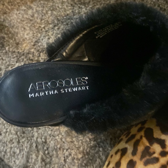 New Areisoles leopard and fur mule slide - Picture 4 of 4